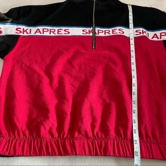 Well Worn NWOT Ski Apres 1/2 Zip Pullover Sweater Size XL Red Elastic Waist - Picture 8 of 8